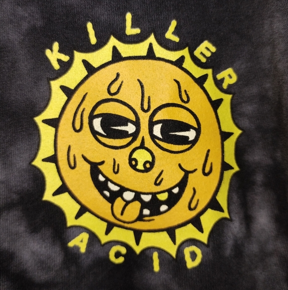 Killer Acid Tie-Dye T-Shirt with Sun Graphic Medium - Picture 4 of 7